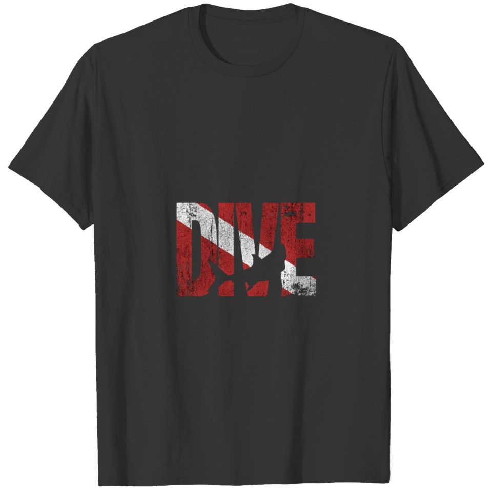 Dive Diver Down Flag Great White Shark Vintage T Shirts
