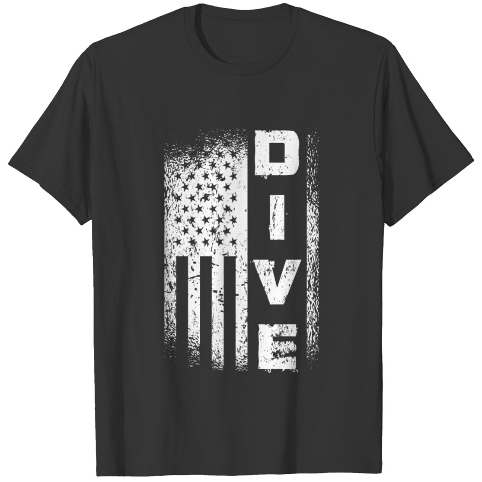 Dive American Flag Patriotic Diver T-shirt