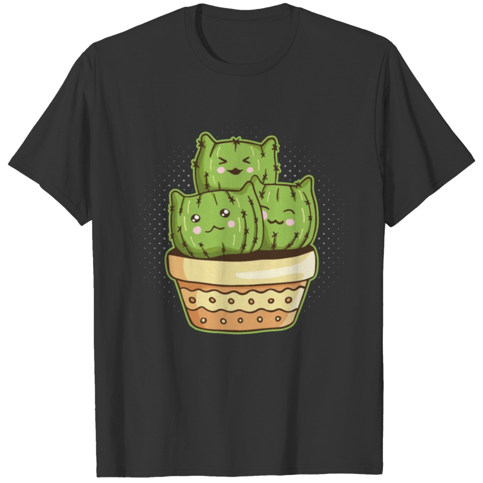 Cat Cactus Gardening Succulent T-shirt