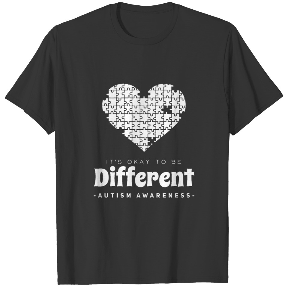Autism awareness puzzle heart T-shirt