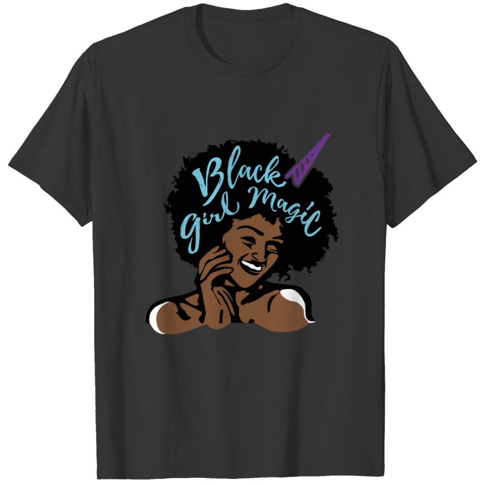 Black Girl Magic Melanin Pride With Unicorn horn T Shirts
