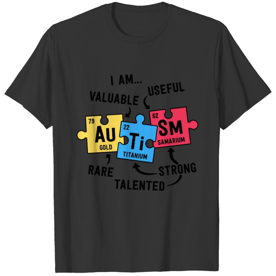 Autism Awareness Shirts Men Boys Periodic Table T-shirt