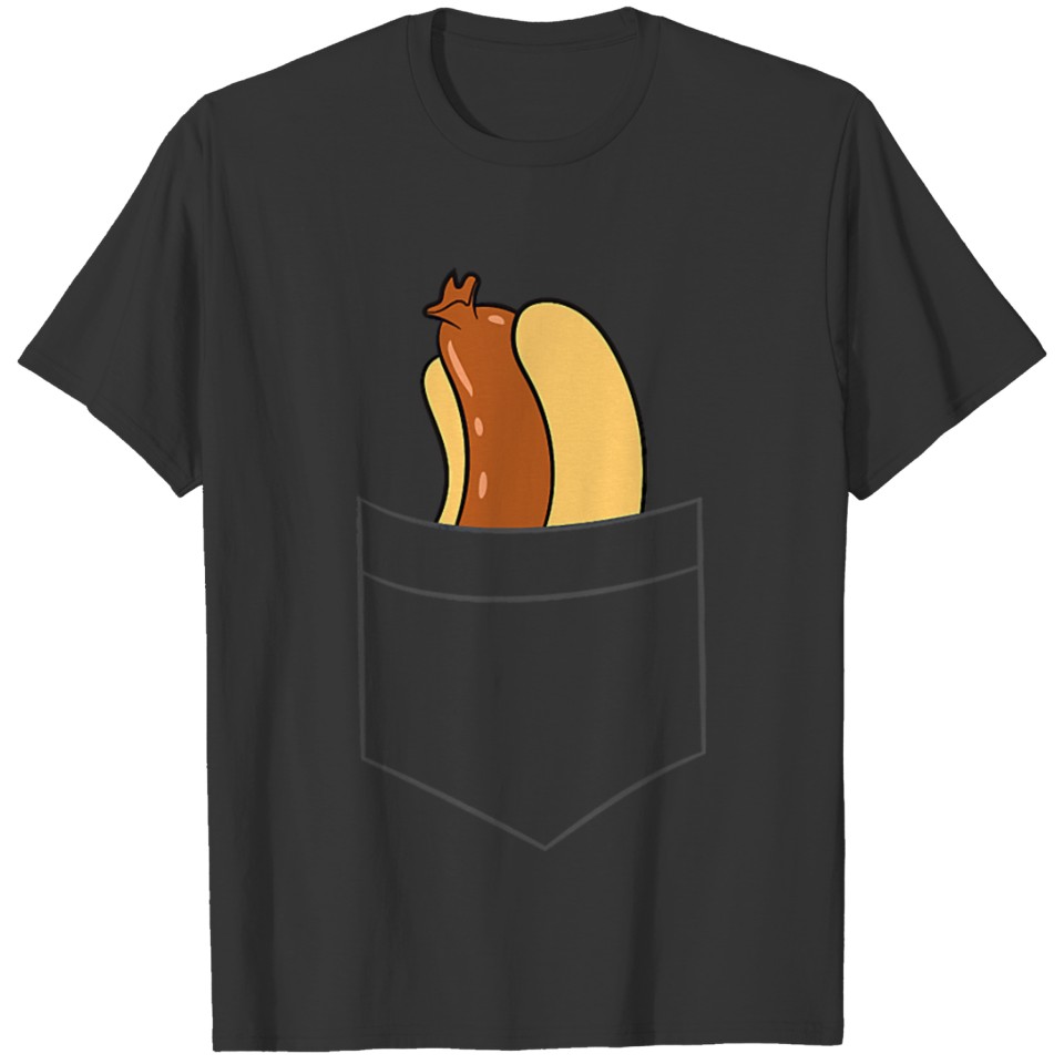 Hotdog In The Pocket Sausage Hot Dog Bun Pocket T Shirts
