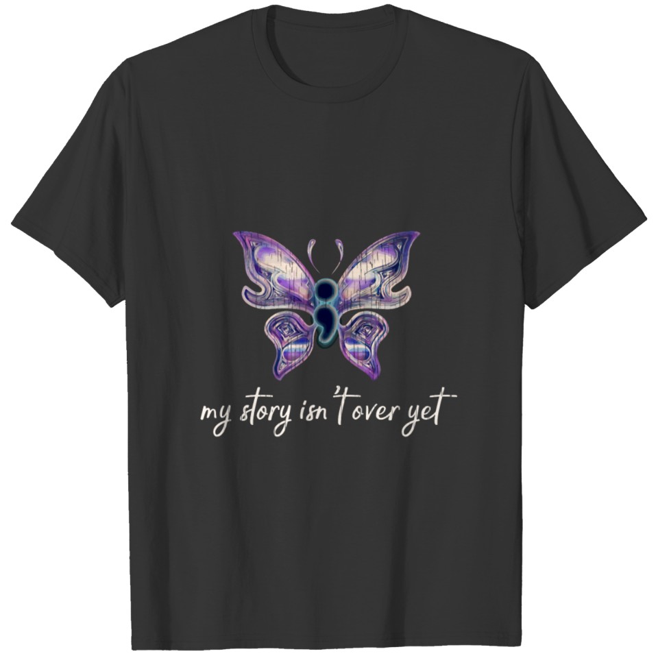 Semicolon Project Butterfly Depression Awareness M T-shirt