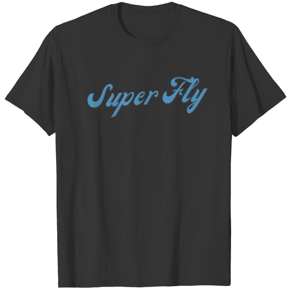 Super Blue Fly Superhero Female Symbol Logo T-shirt