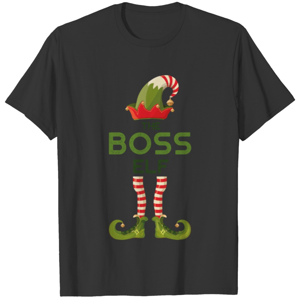 Boss Elf Matching Family Christmas Holiday Office T Shirts