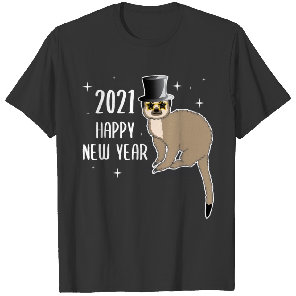 Year 2021 New Years Eve Funny Meerkat Gift T-shirt