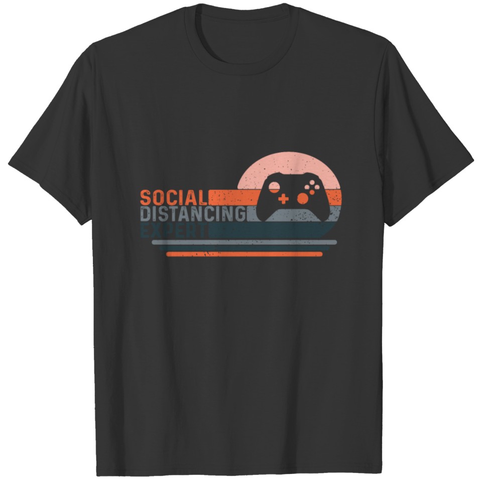 Vintage Social Distancing Expert Gamer Gift T-shirt