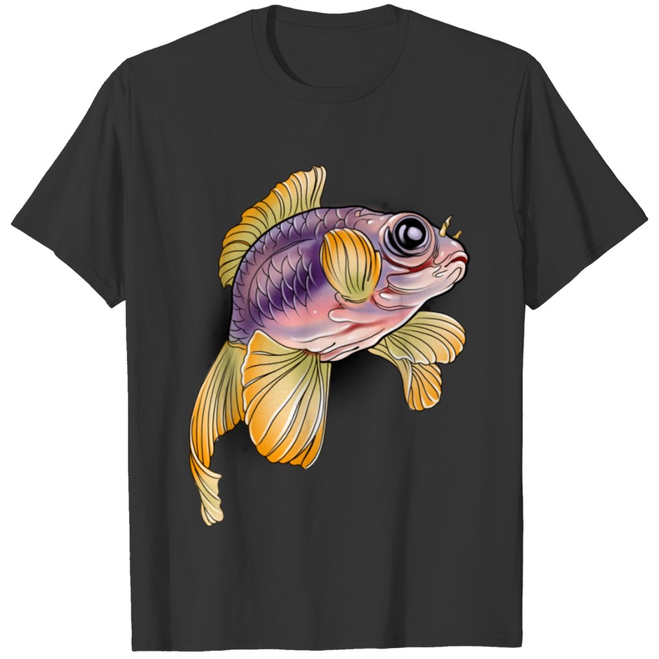 Purple Gold fish T Shirts