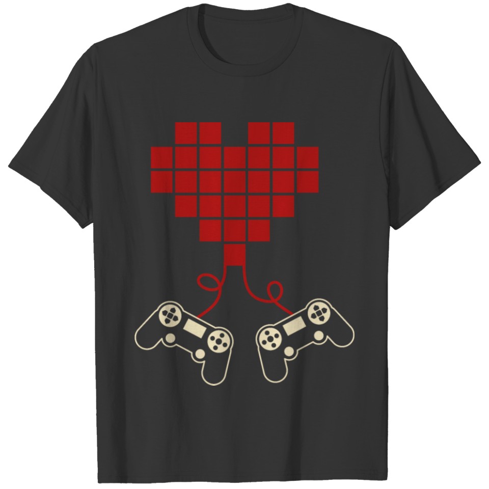 Video Gamer Heart Controller Valentines Day Gift T-shirt
