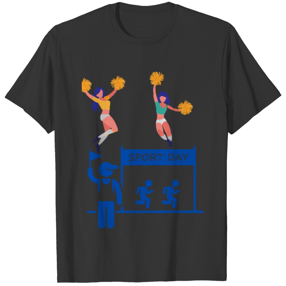 Sports Day Girls Cheer-leading School Design T-shirt