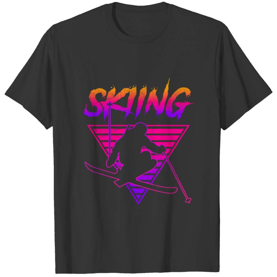 Retro Vintage Snow 80s Ski Skiing T-shirt
