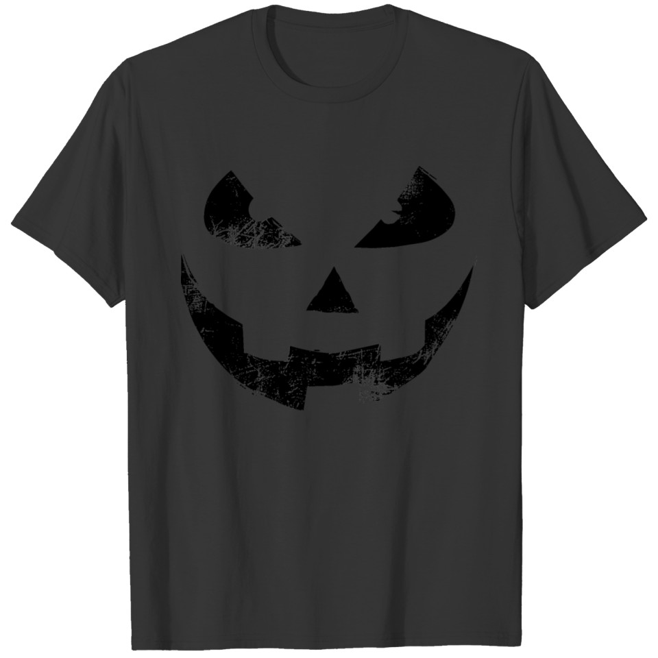 Evil Halloween pumpkin Face black T-shirt