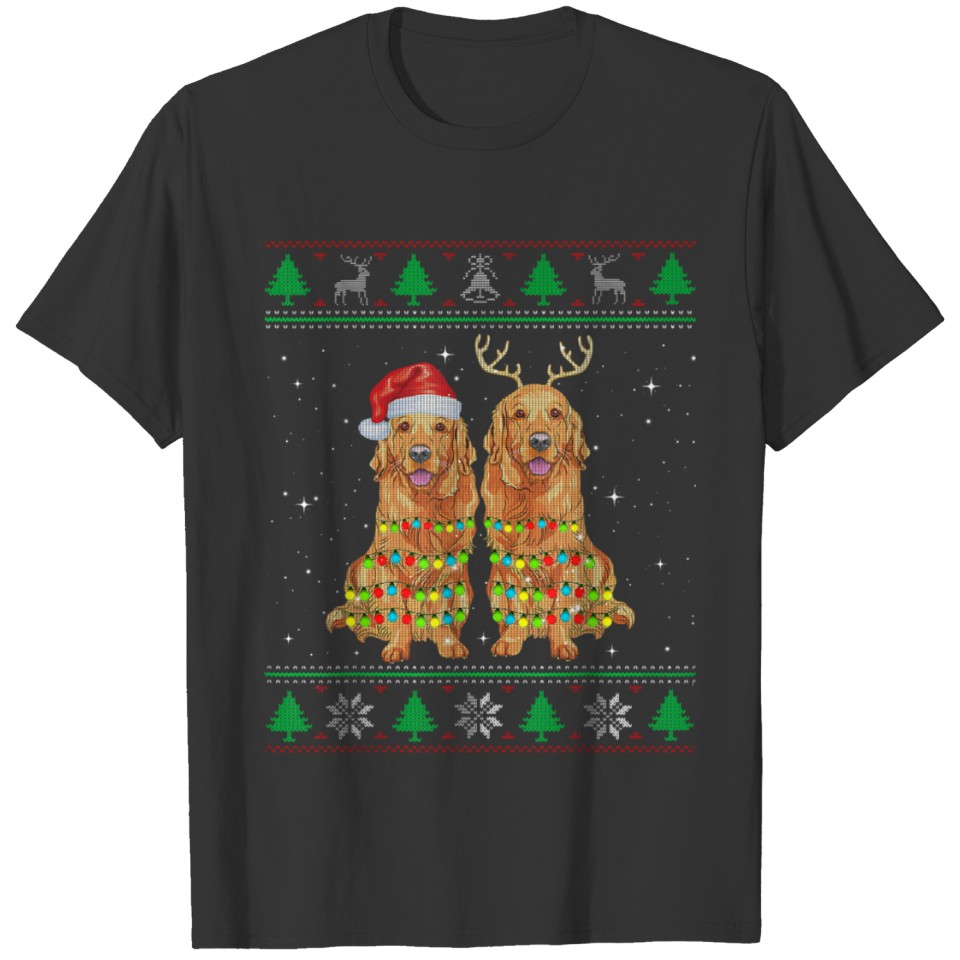 Golden Retriever Ugly Christmas Dog Funny Christma T-shirt
