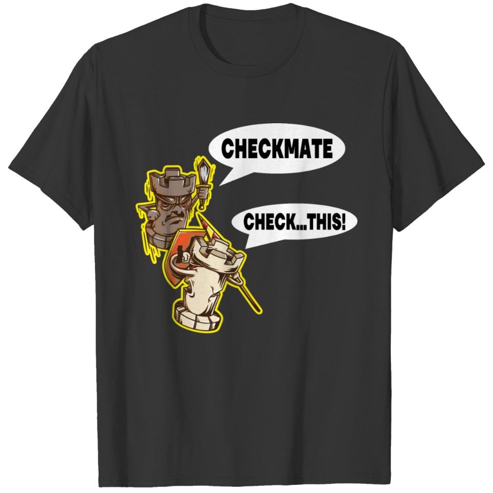 Funny chess pieces rook checkmate T-shirt