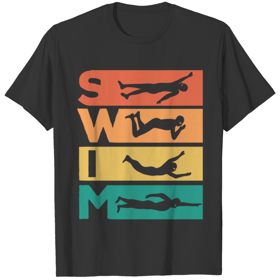 Retro Vintage Swimming For Swimmers T-shirt