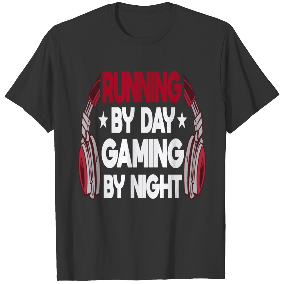 Running Video Game Gaming Gamer Runner Gift T-shirt