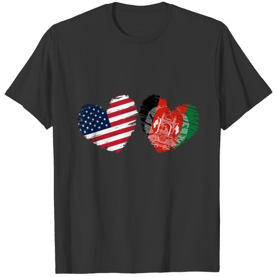 USA Afghanistan Heart Afghan American T-shirt