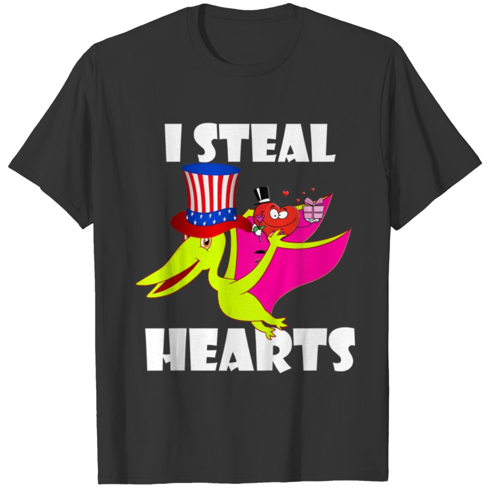 Kids Kids Cute Baby Dinosaur Kids I Steal Heart Bo T Shirts