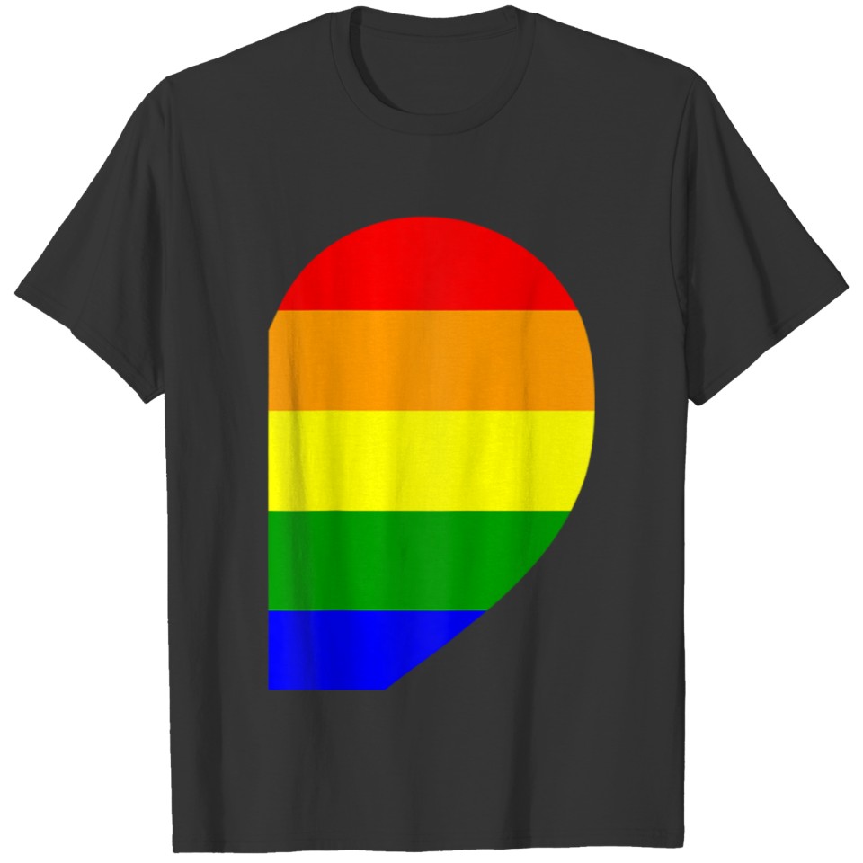 Rainbow Heart LGBT Matching Gay Couple Valentines T-shirt