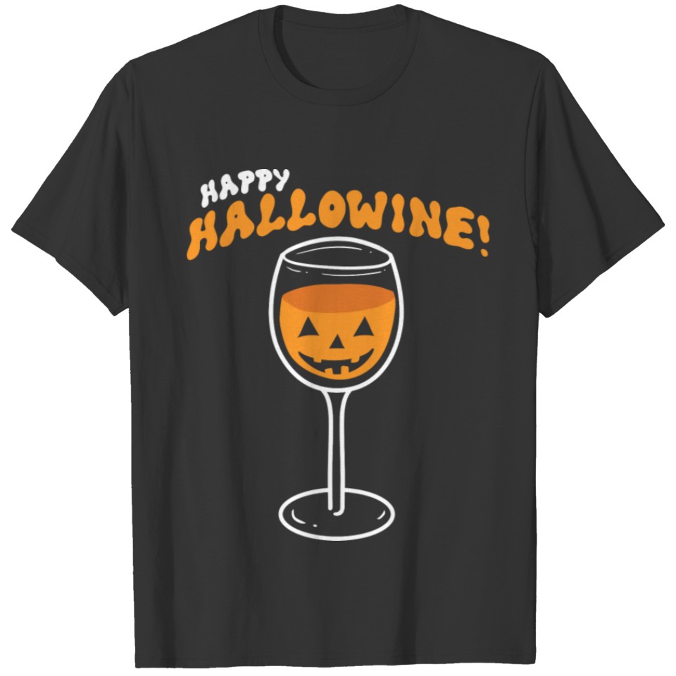 Happy Hallowine Halloween Wine Drinking T Shirts