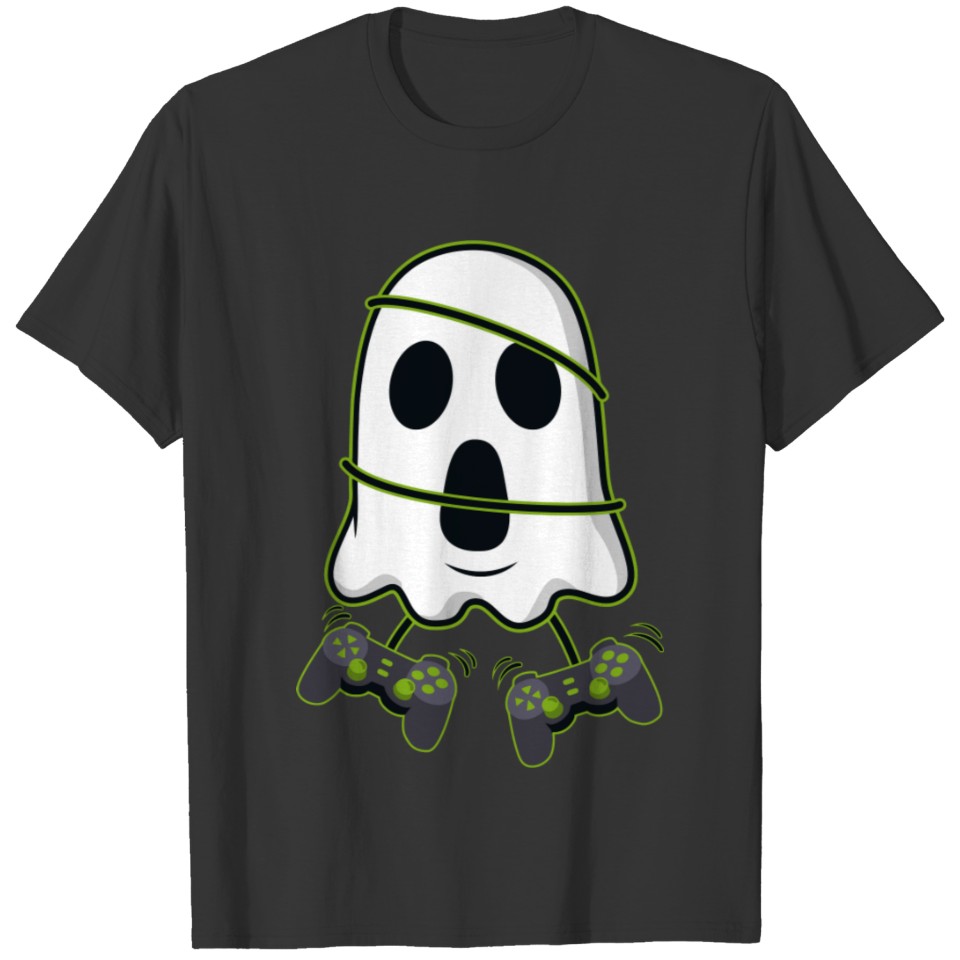 Halloween Ghost Video Gamer Controllers T-shirt