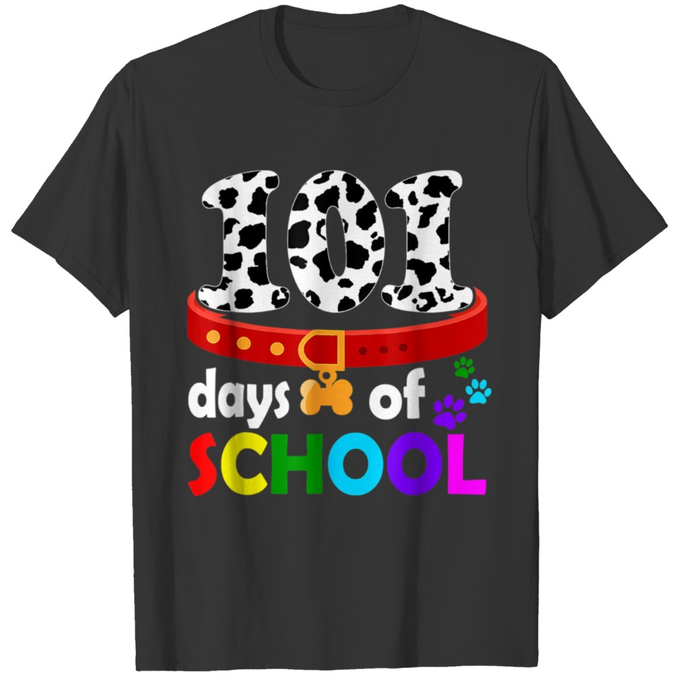 Dalmation Dog 101 Days Of School Teachers Kids Gi T-shirt