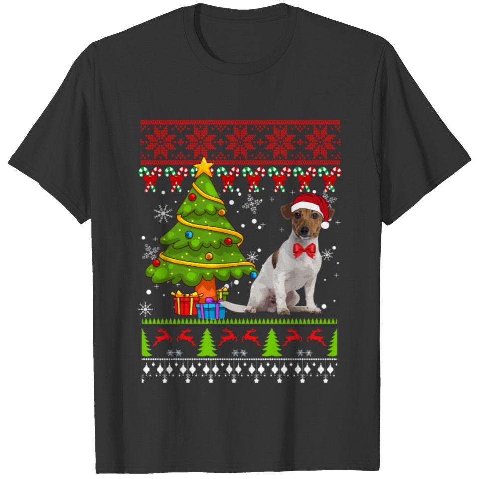 Jack Russell Terrier Dog Christmas Reindeer Tree X T Shirts