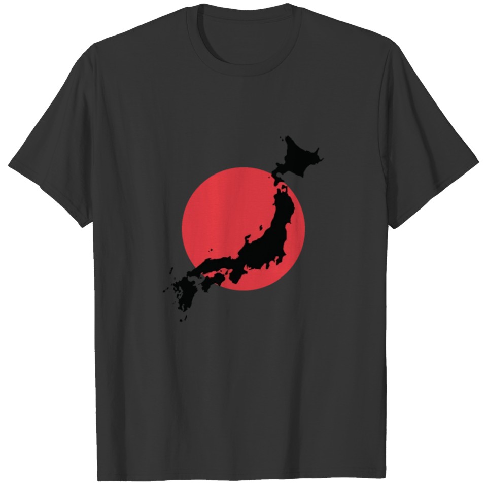 Japan Flag Map Outline T-shirt