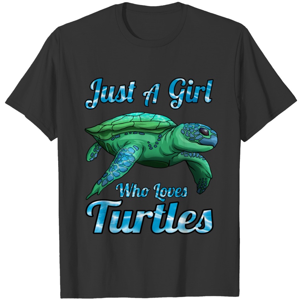 Just A Girl Who Loves Turtle Watercolor Sea Turtle T Shirts