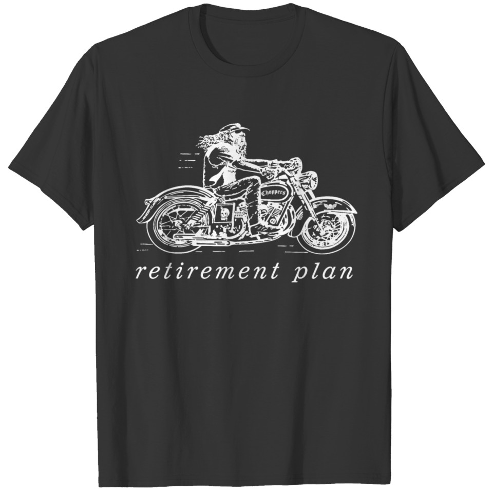 Biker motorcycle old man retirement plan gift T-shirt