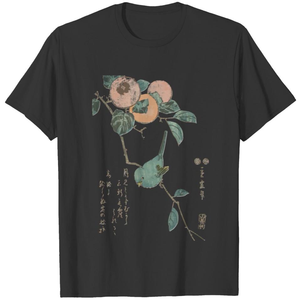 Classic Art Japanese White-Eye And Persimmons By H T Shirts