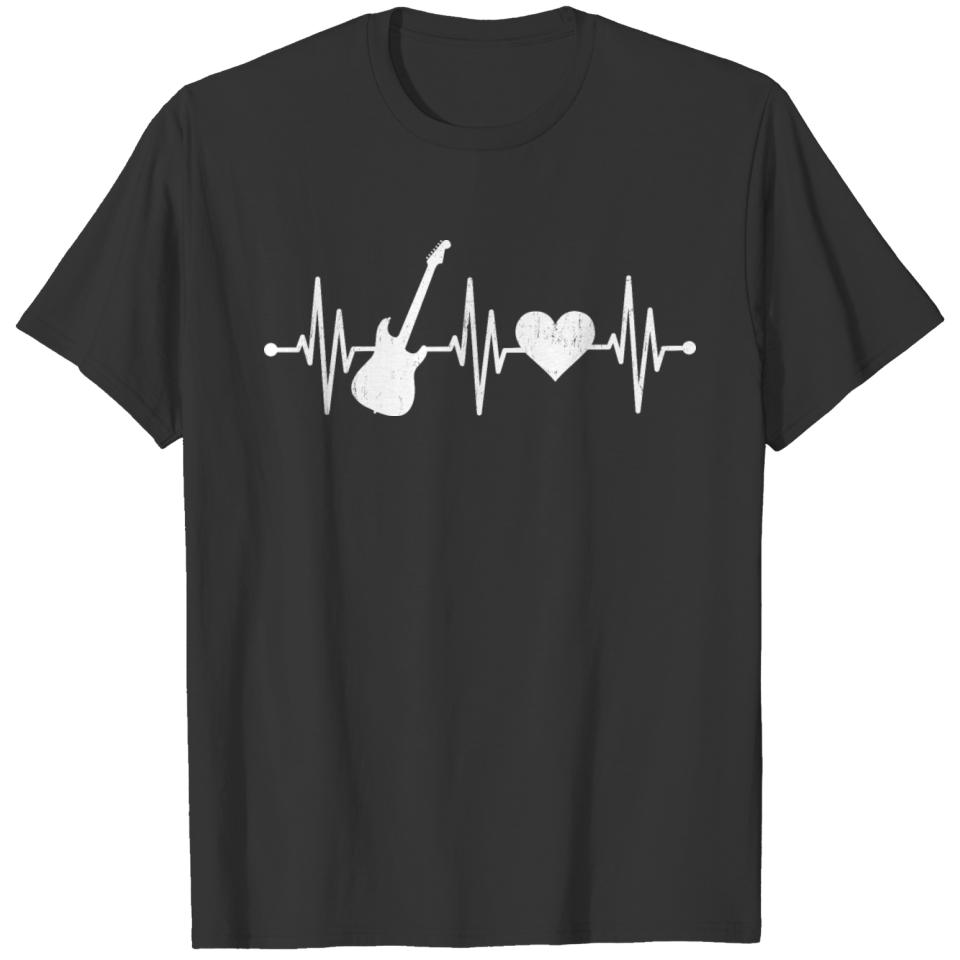Guitar Heartbeat Shirt Guitar Musician T-Shirt T-shirt