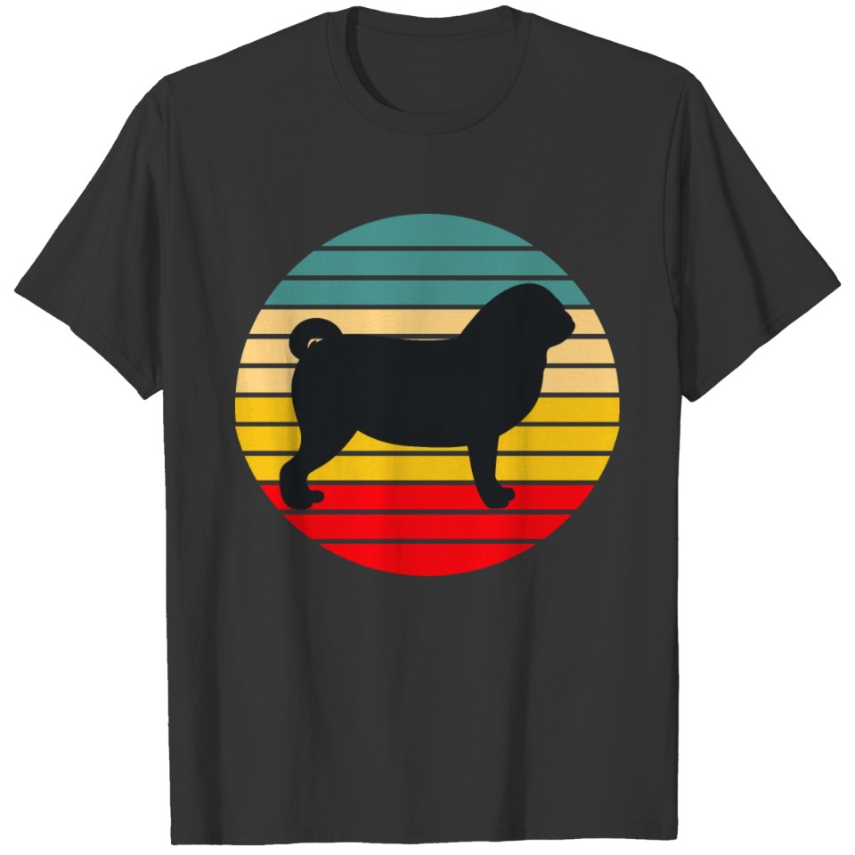 Pug Gift - Pug Dog Retro Sunset T Shirts