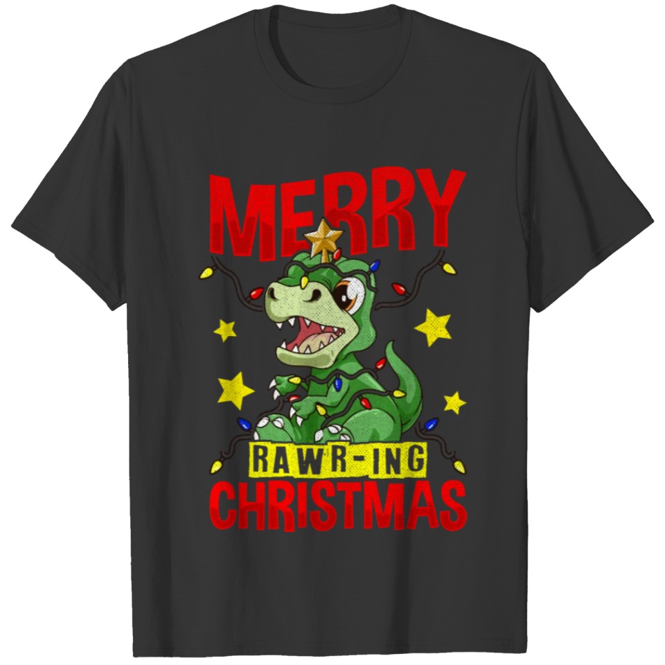 Tree Rex Merry Christmas T Shirts T-Rex Kids Gifts Fo