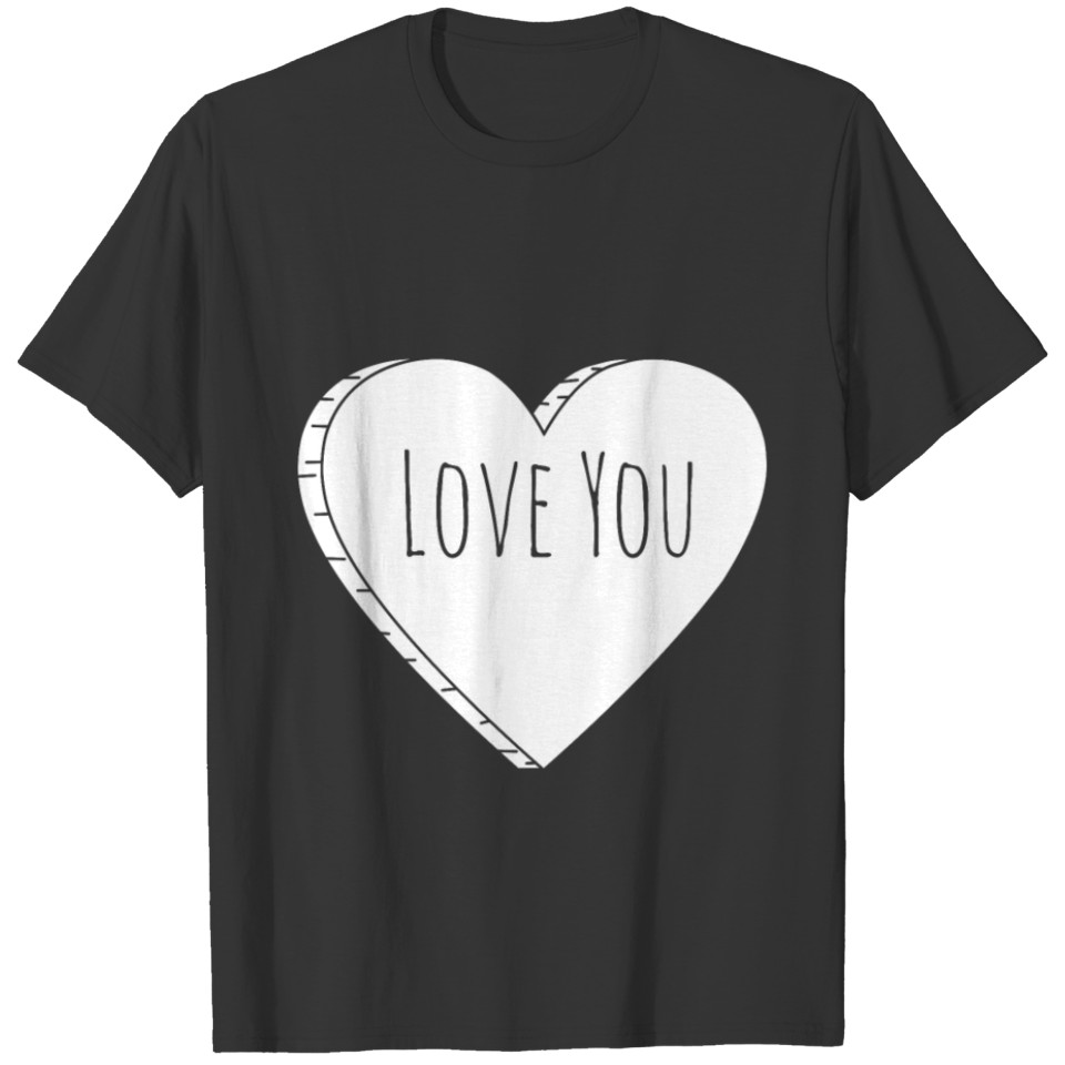 Love in heart shape for lovers couples present T-shirt