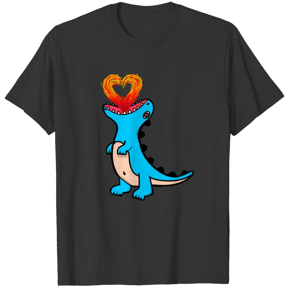heart fire dragon T-shirt