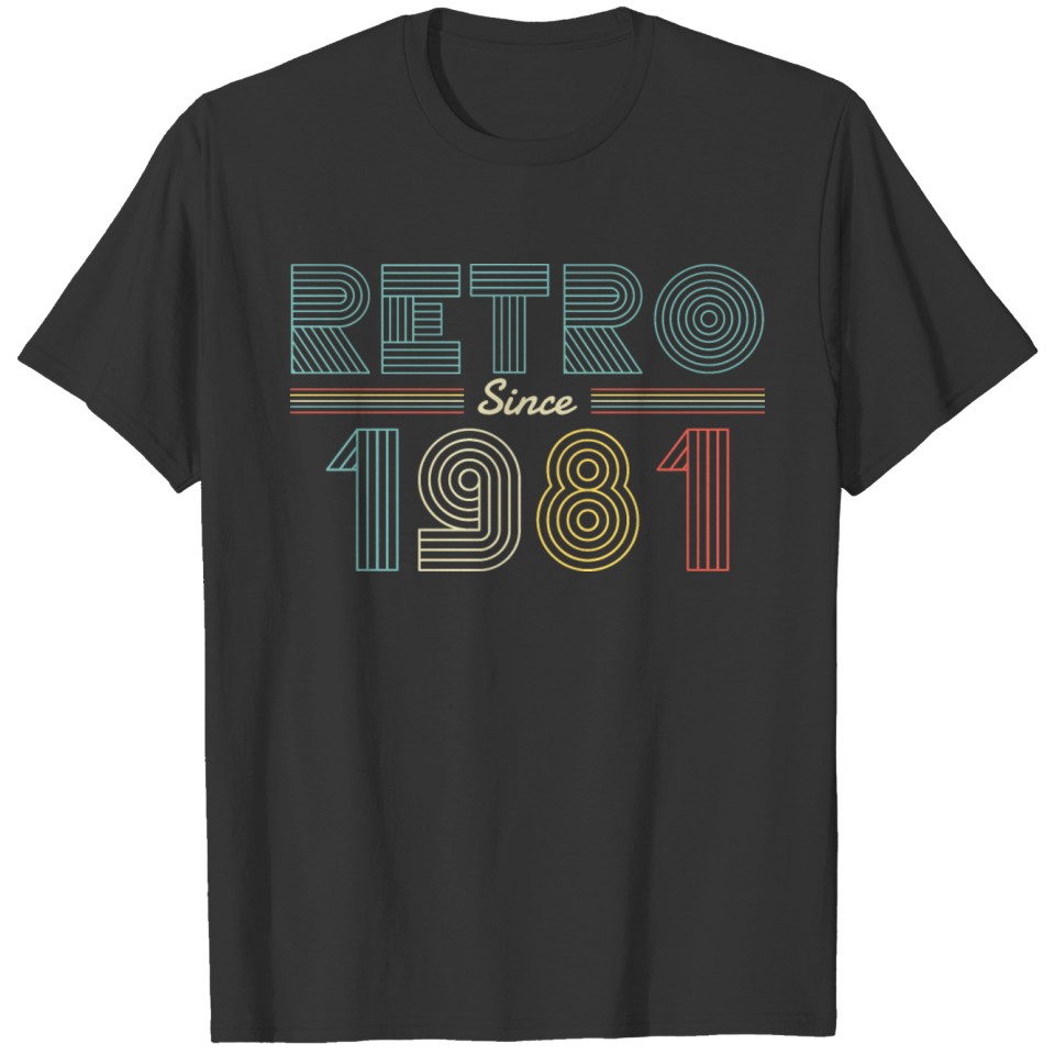 Retro Since 1981 40 Year Old Gifts 40th Birthday T Shirts