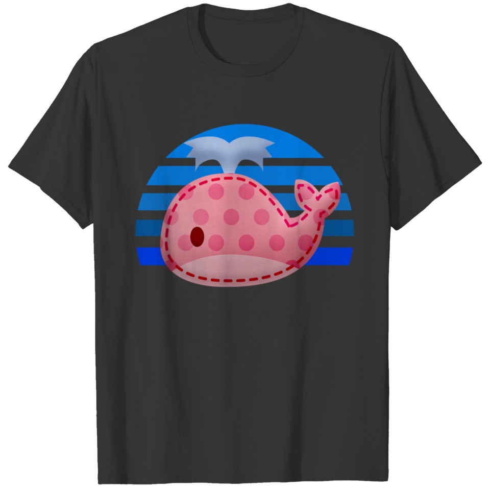 Whale Patch Pattern Sunset T-shirt