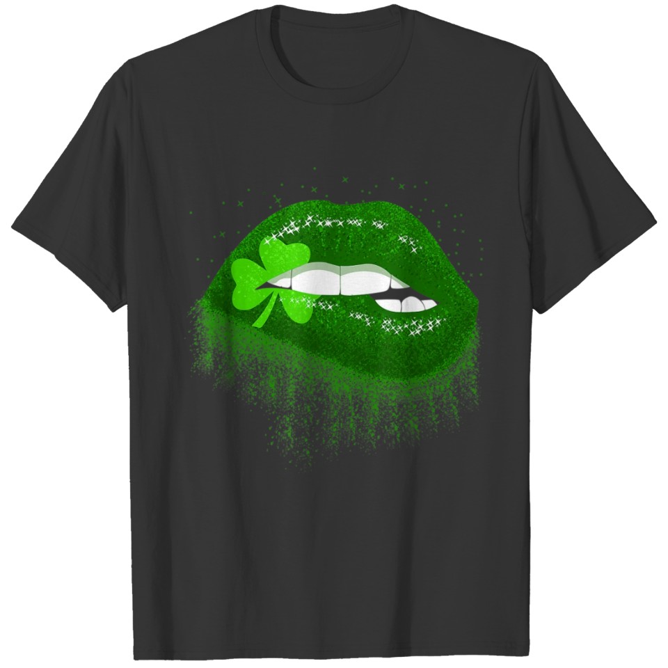 Funny Shamrock Lip T-shirt