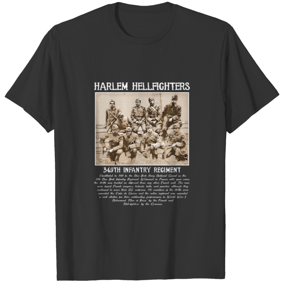 Harlem Hellfighters Vintage Black History Wwi Wwii T Shirts