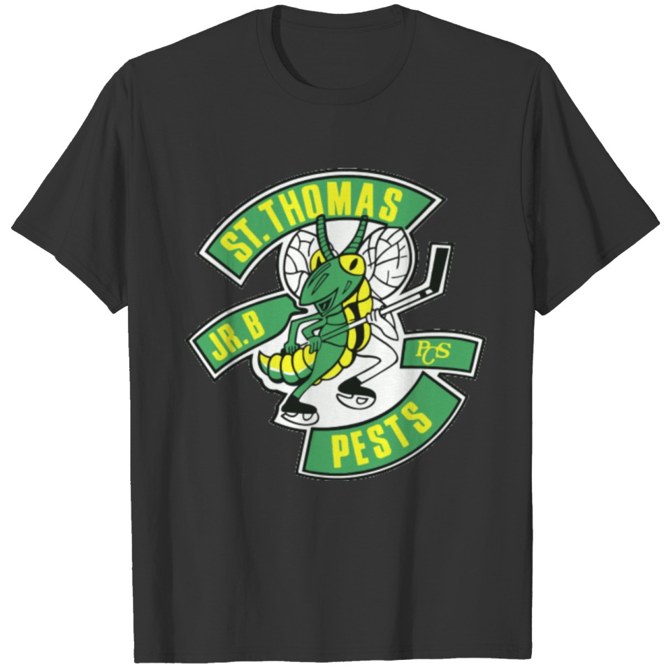 St Thomas Pests Vintage Hockey Logo T Shirts