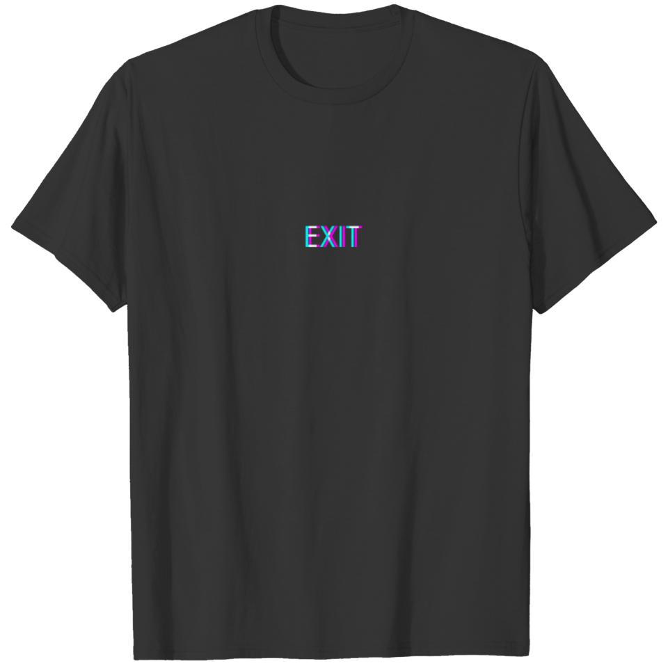 Exit Anaglyph Glitch Art Vaporwave Gift T-shirt