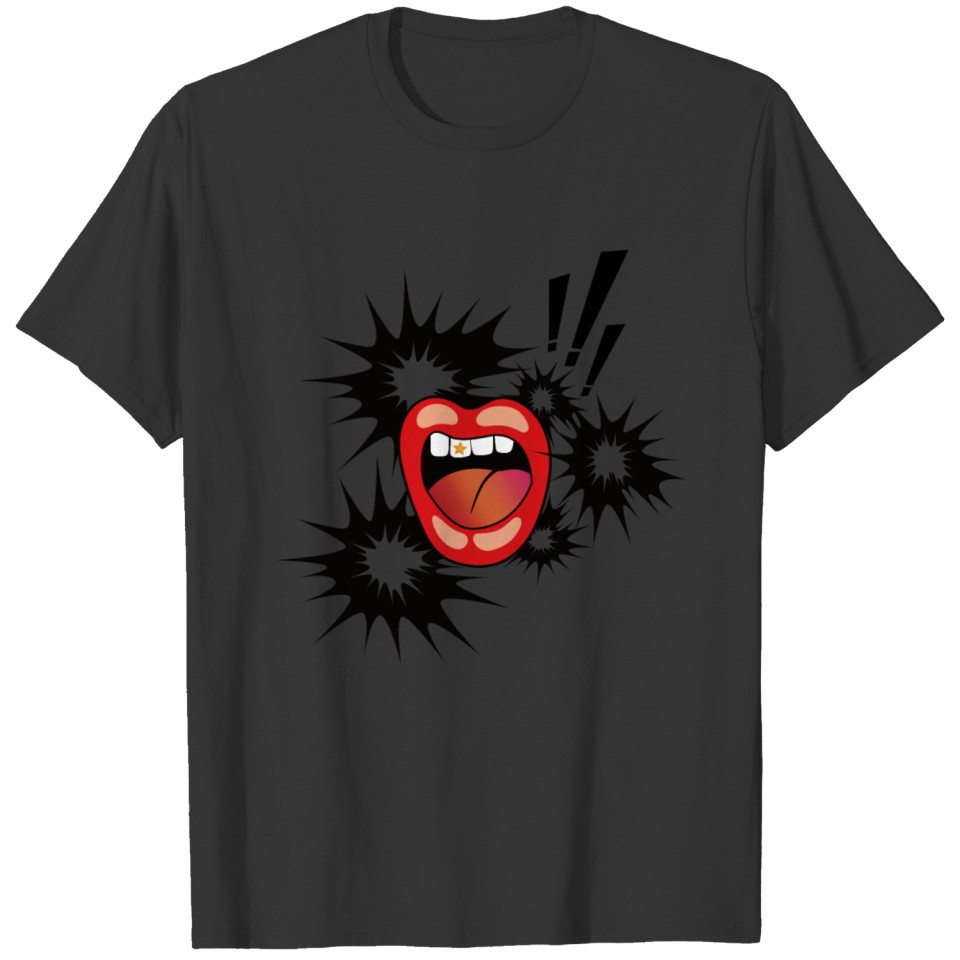 Red Screaming Mouth Classic T Shirts