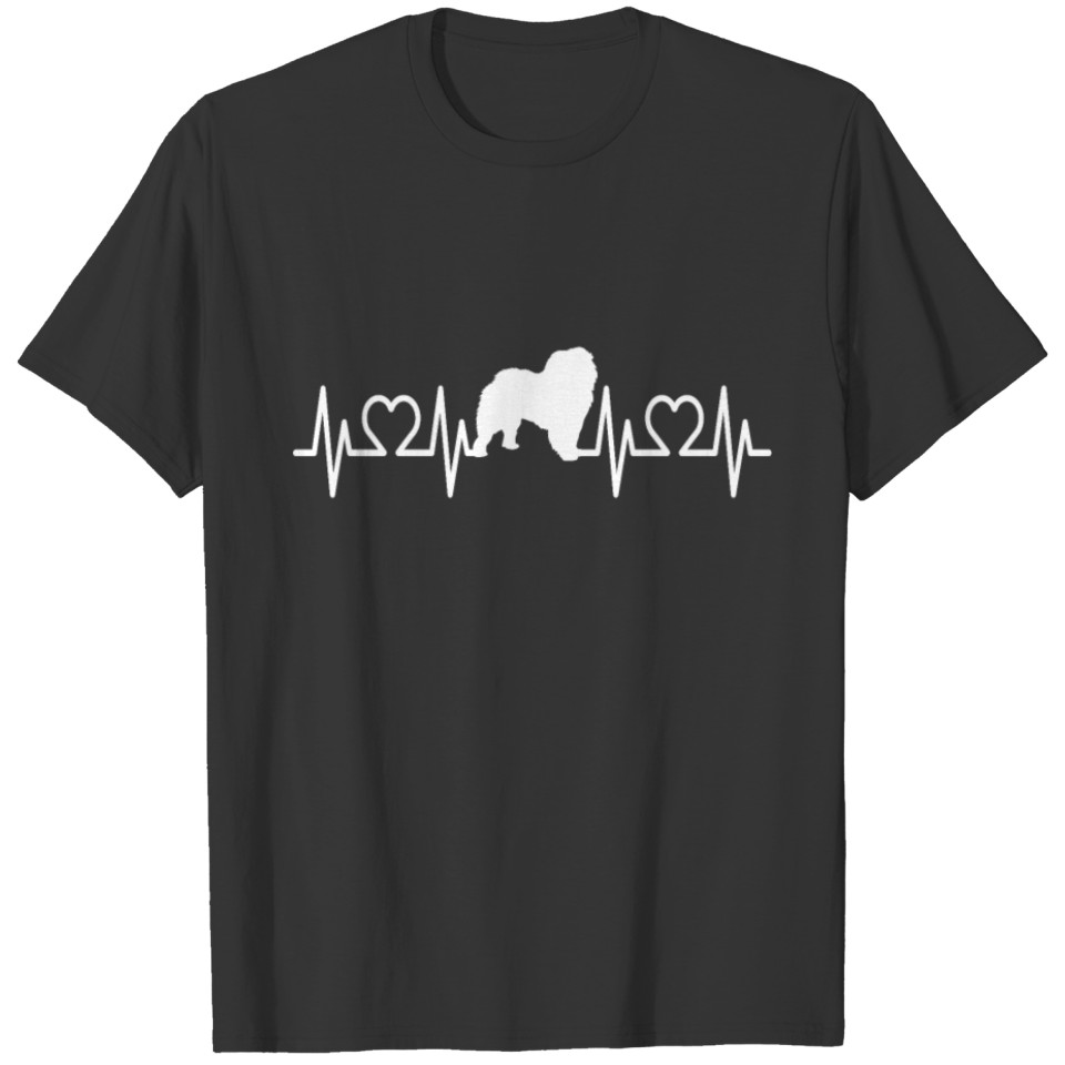 Heartbeat Frequency Pulse Chow Chow Dogs Motif T-shirt