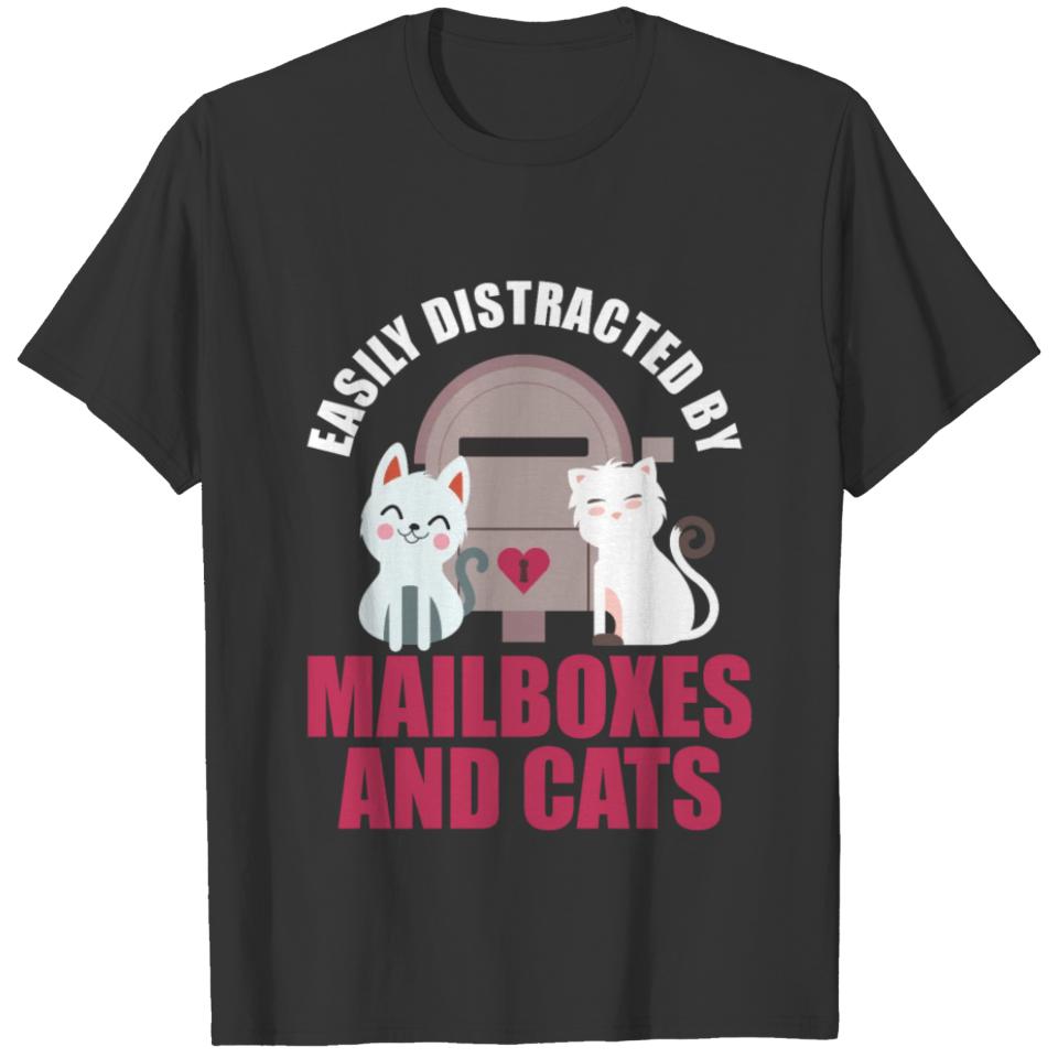 Easily Distracted By Mailboxes And Cats Pet Animal T-shirt