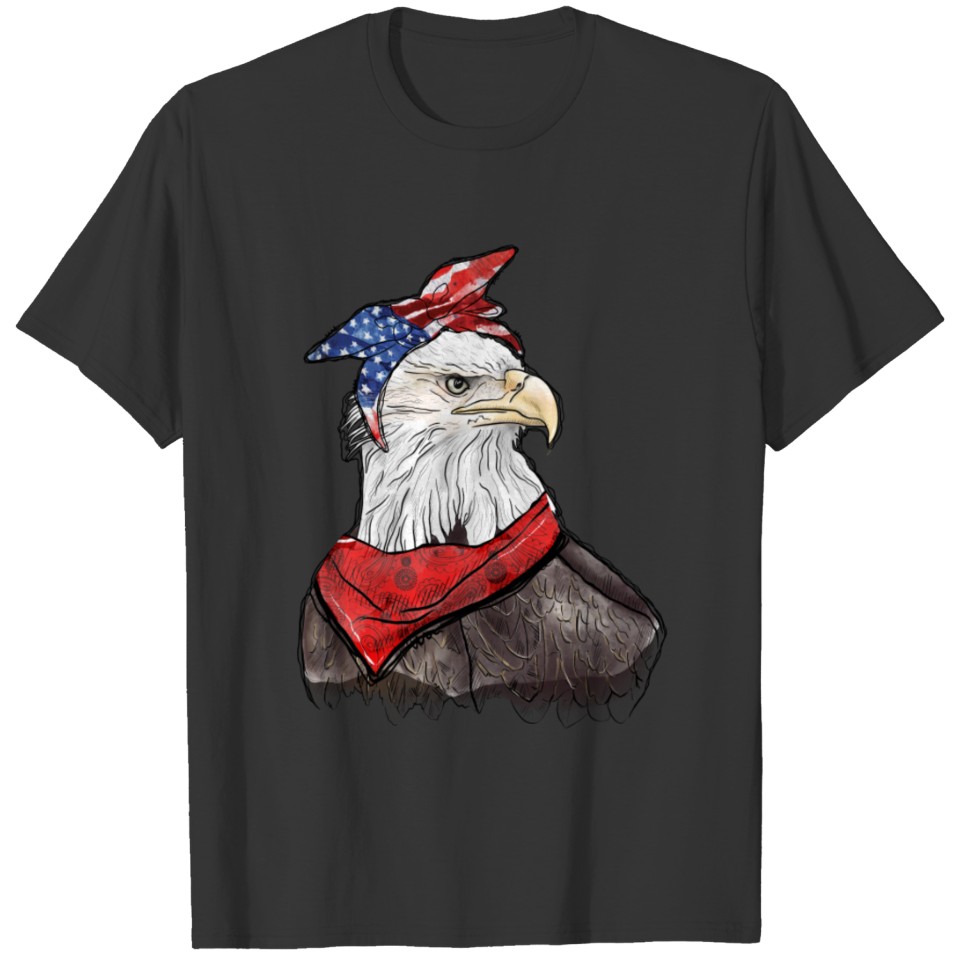 Watercolor American Eagle Girl T Shirts