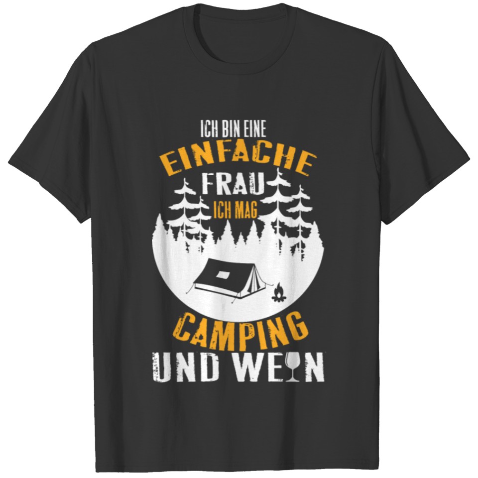 Camping wine party gift saying alcohol T-shirt