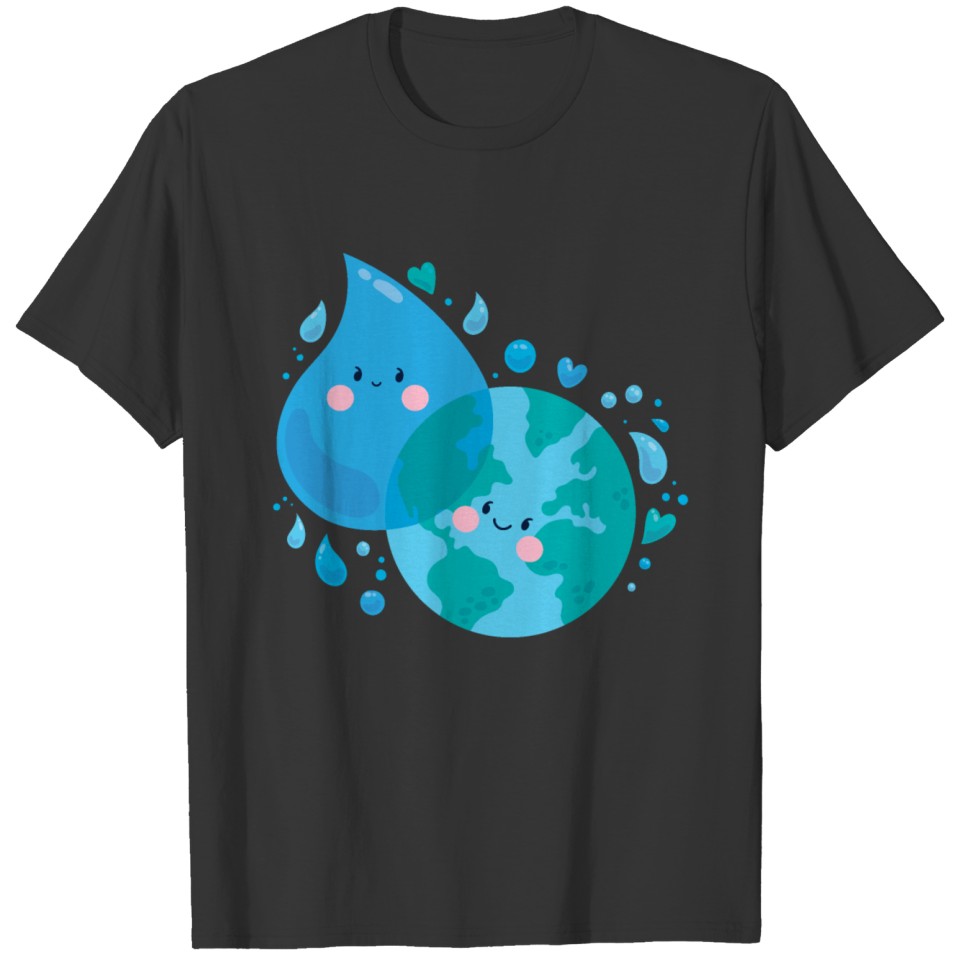 World water day with happy faces T-shirt