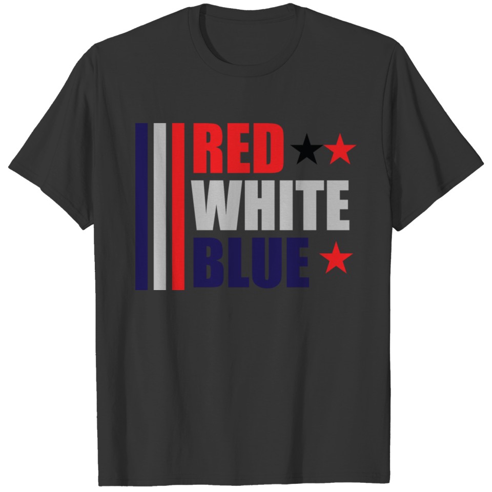 4th BLUE RED WHT T-shirt
